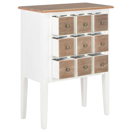 Vidaxl dressoir 54x30x80 cm massief hout wit