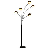 Vidaxl lamp staand 5xe14 200 cm zwart en goud