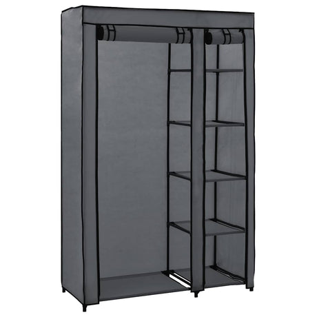 Vidaxl kledingkast opvouwbaar 110x45x175 cm stof grijs