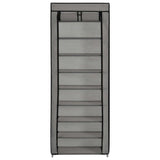 Vidaxl schoenenkast met hoes 57x29x162 cm stof grijs