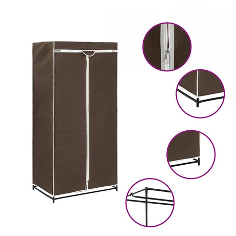Vidaxl kledingkasten 2 st 75x50x160 cm bruin
