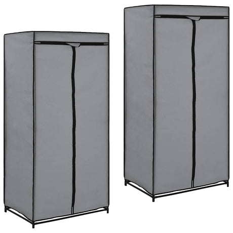 Vidaxl kledingkasten 2 st 75x50x160 cm grijs