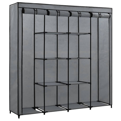 Vidaxl kledingkast met 4 vakken 175x45x170 cm grijs