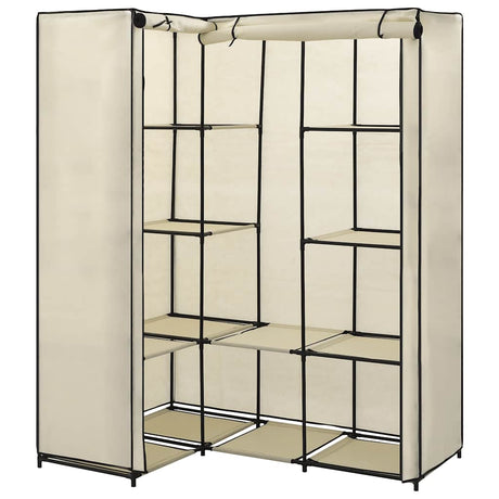 Vidaxl hoekkledingkast 130x87x169 cm crème