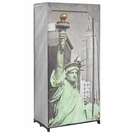 Vidaxl kledingkast new york 75x45x160 cm stof