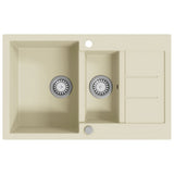 Vidaxl gootsteen dubbele bakken graniet beige