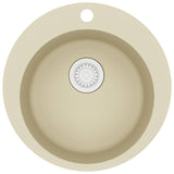 Vidaxl gootsteen enkele bak rond graniet beige