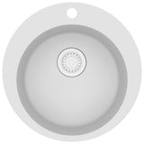 Vidaxl gootsteen enkele bak rond graniet wit