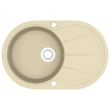 Vidaxl gootsteen enkele bak ovaal graniet beige