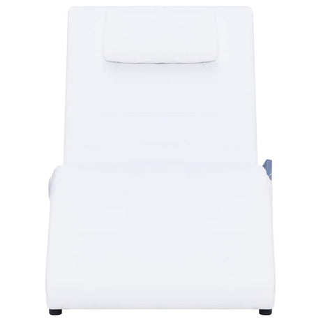 Vidaxl massage chaise longue met kussen kunstleer wit
