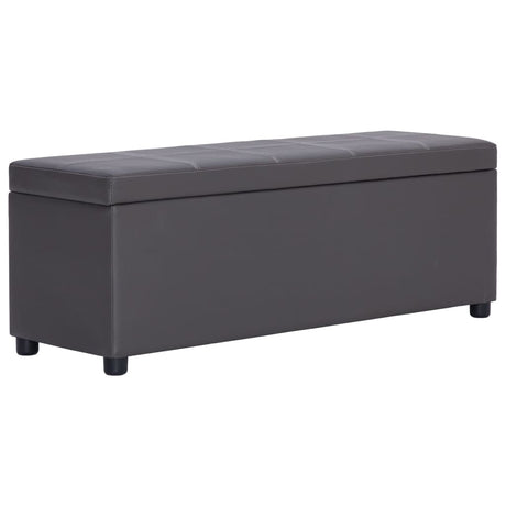 Vidaxl bankje met opbergvak 116 cm kunstleer grijs