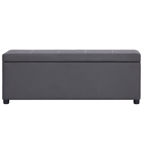 Vidaxl bankje met opbergvak 116 cm kunstleer grijs