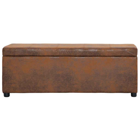Vidaxl bankje met opbergvak 116 cm kunstsuède bruin