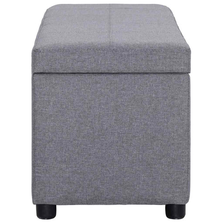 Vidaxl bankje met opbergvak 116 cm polyester lichtgrijs
