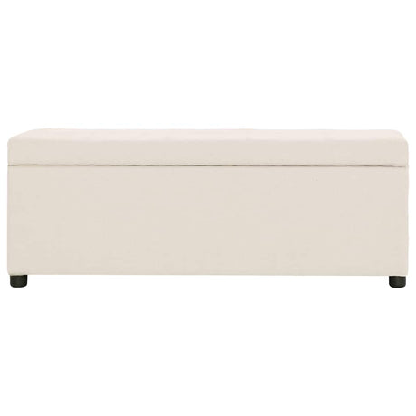 Vidaxl bankje met opbergvak 116 cm polyester crème