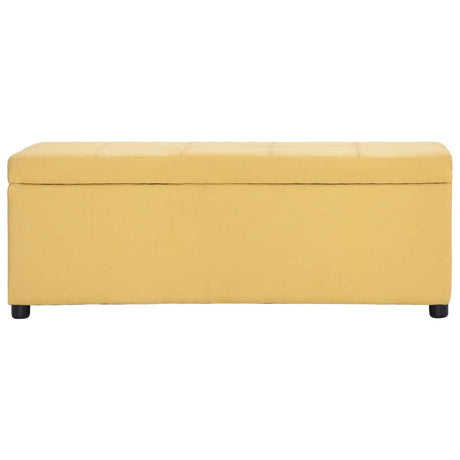 Vidaxl bankje met opbergvak 116 cm polyester geel