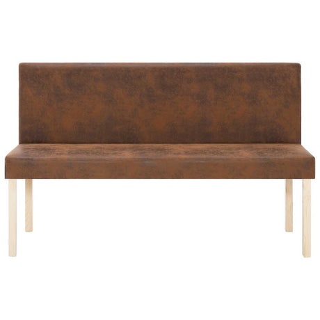 Vidaxl bankje 139,5 cm kunstsuède bruin