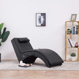 Vidaxl massage chaise longue met kussen kunstleer zwart