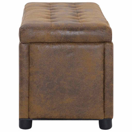Vidaxl opberghocker 87,5 cm kunstsuède bruin