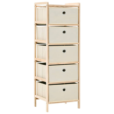 Vidaxl opbergrekken met 5 stoffen manden 2 st cederhout beige