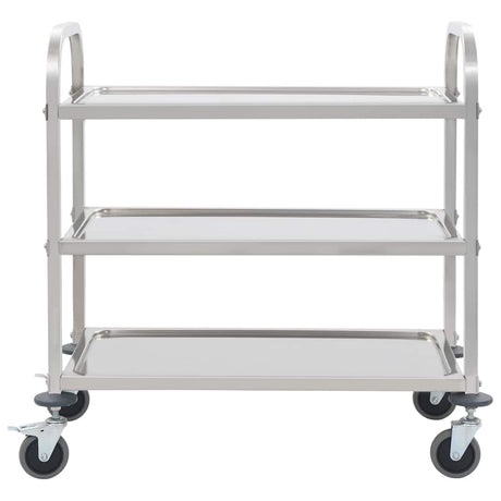 Vidaxl keukentrolley 3-laags 95x45x83,5 cm roestvrij staal