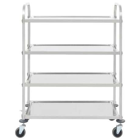 Vidaxl keukentrolley 4-laags 107x55x125 cm roestvrij staal