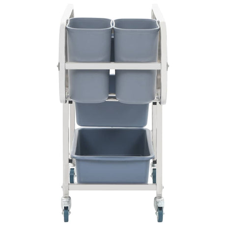 Vidaxl keukenwagen met kunststof containers 82x43,5x93 cm