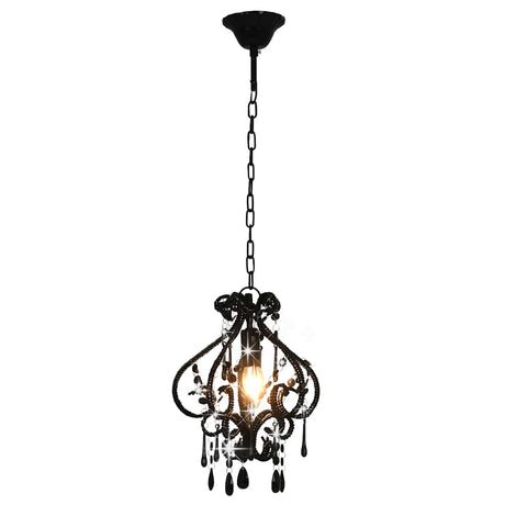 Vidaxl plafondlamp met kralen rond e14 zwart