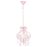 Vidaxl plafondlamp met kralen rond e14 roze