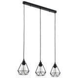 Vidaxl plafondlamp met diamantvormig 3xe27 zwart