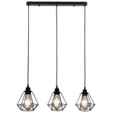 Vidaxl plafondlamp met diamantvormig 3xe27 zwart