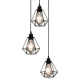 Vidaxl plafondlamp met diamantvorm 3xe27 zwart