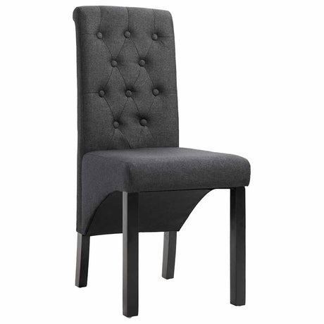 Vidaxl eetkamerstoelen 2 st stof donkergrijs