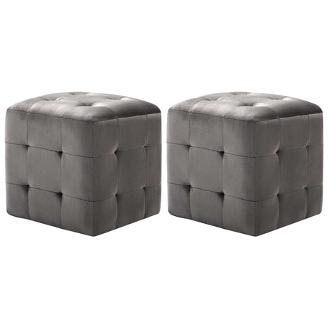 Vidaxl nachtkastjes 2 st 30x30x30 cm fluweel grijs