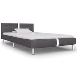 Vidaxl bedframe met led kunstleer grijs 90x200 cm
