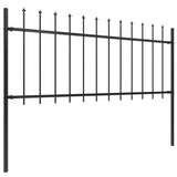 Vidaxl tuinhek met speerpunt staal 181x80 cm zwart