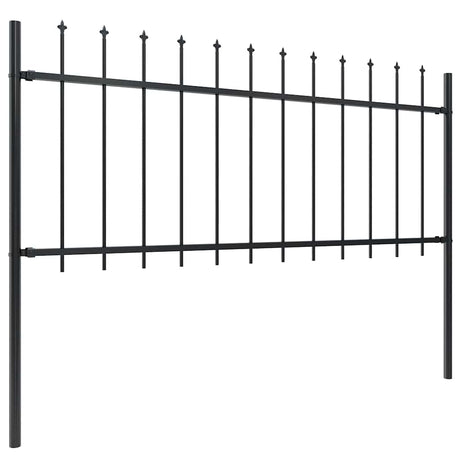 Vidaxl tuinhek met speerpunt staal 181x80 cm zwart