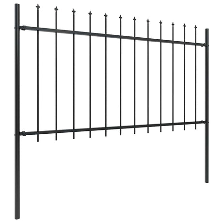 Vidaxl tuinhek met speerpunt staal 181x100 cm zwart