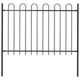 Vidaxl tuinhek met ringtop staal 181x120 cm zwart