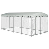 VidaXL Hondenkennel voor buiten met dak 7,6x3,8x2,3 m