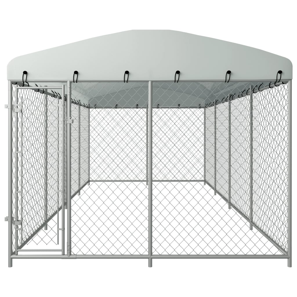 VidaXL Hondenkennel voor buiten met dak 7,6x3,8x2,3 m