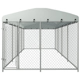 VidaXL Hondenkennel voor buiten met dak 7,6x3,8x2,3 m