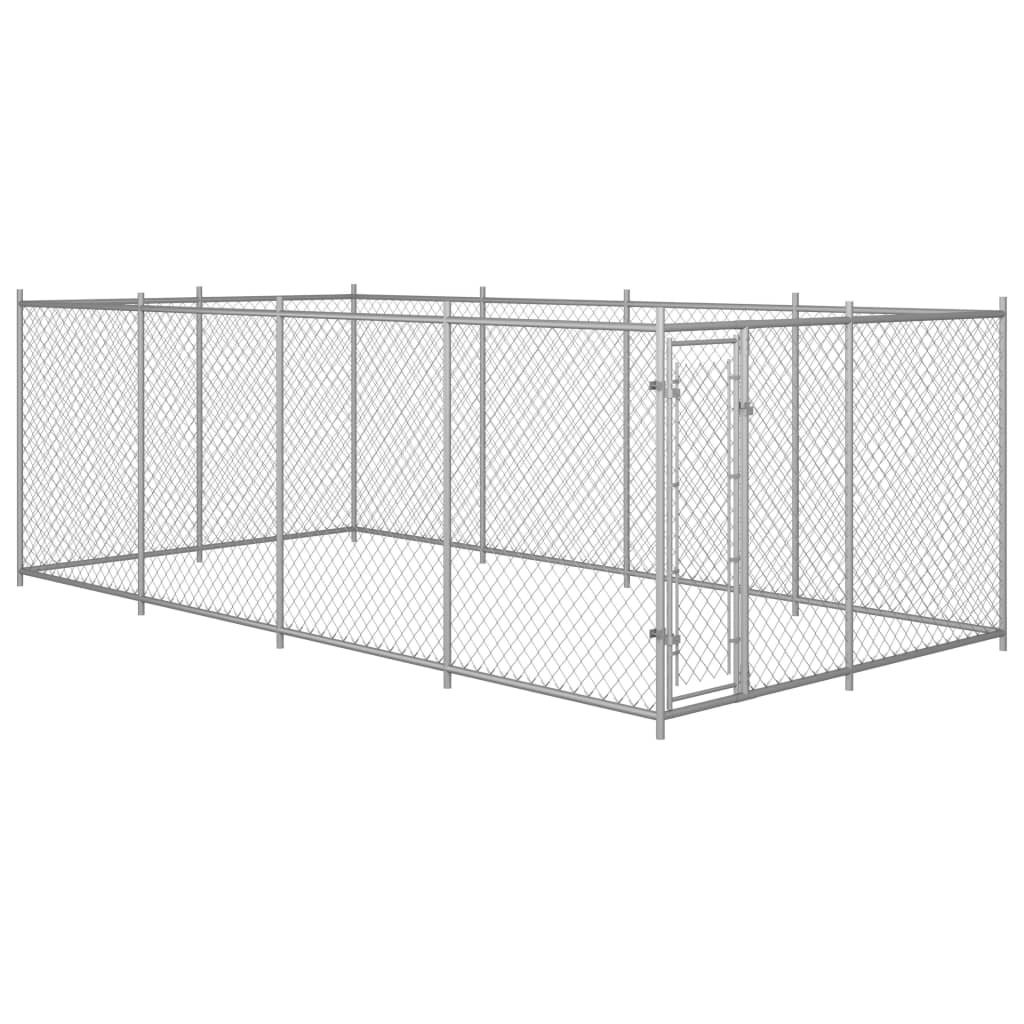 VidaXL Hondenkennel voor buiten 7,6x3,8x1,9 m