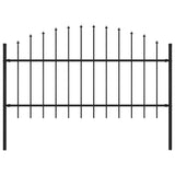 VidaXL Tuinhek met speren bovenkant (1-1,25)x1,7 m staal zwart