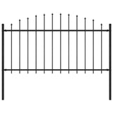 VidaXL Tuinhek met speren bovenkant (1,25-1,5)x1,7 m staal zwart