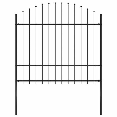 Vidaxl tuinhek met speerpunt staal 181x175 cm zwart