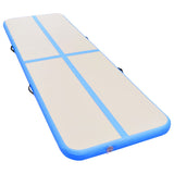 Vidaxl gymnastiekmat met pomp opblaasbaar 300x100x10 cm pvc blauw