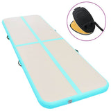 Vidaxl gymnastiekmat met pomp opblaasbaar 300x100x10 cm pvc groen