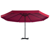 VidaXL Parasol met draagbare voet rood