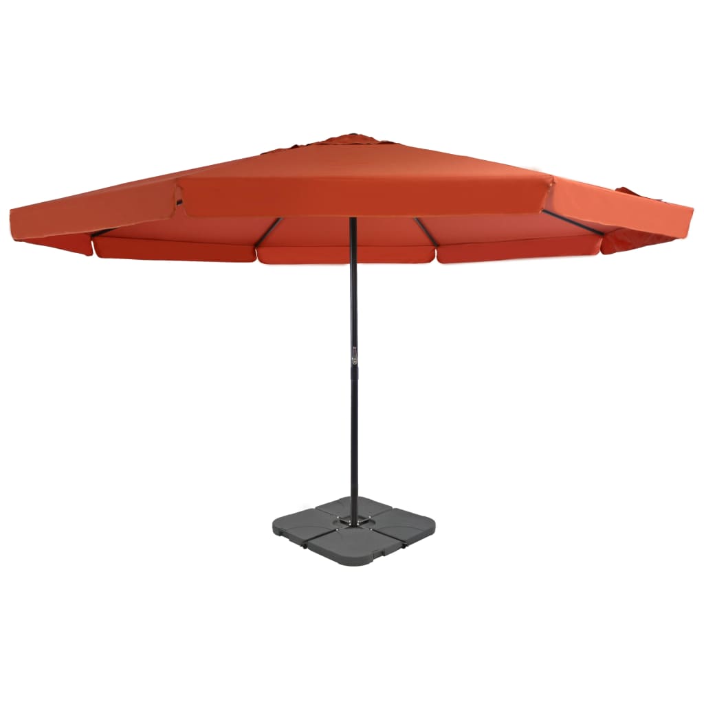 VidaXL Parasol met draagbare voet terracottakleurig